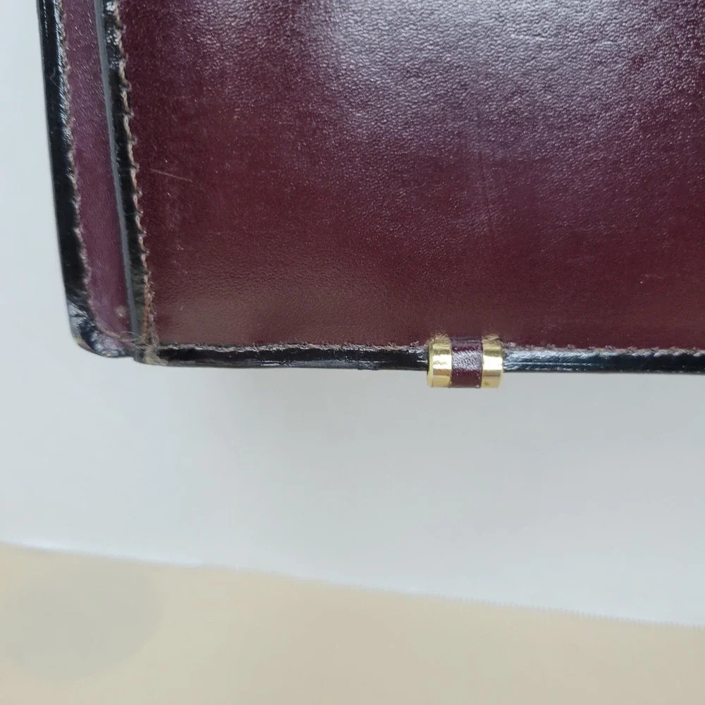 Vintage Mallard Classic Burgundy Leather Portfolio Attache Bag Top Handle Strap